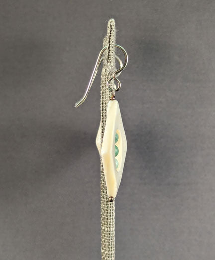Mother of Pearl Earrings with Amazonite
