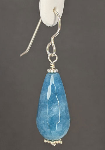 Angelite and Silver Beaded Earrings
