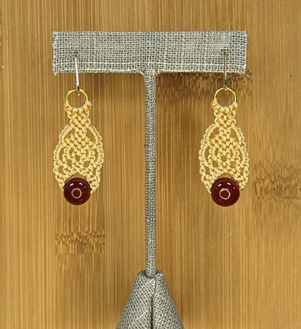 Dark Cream Bohemian Macramé Earrings