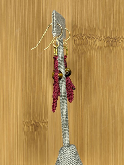 Autum Leaf Macrame Earrings