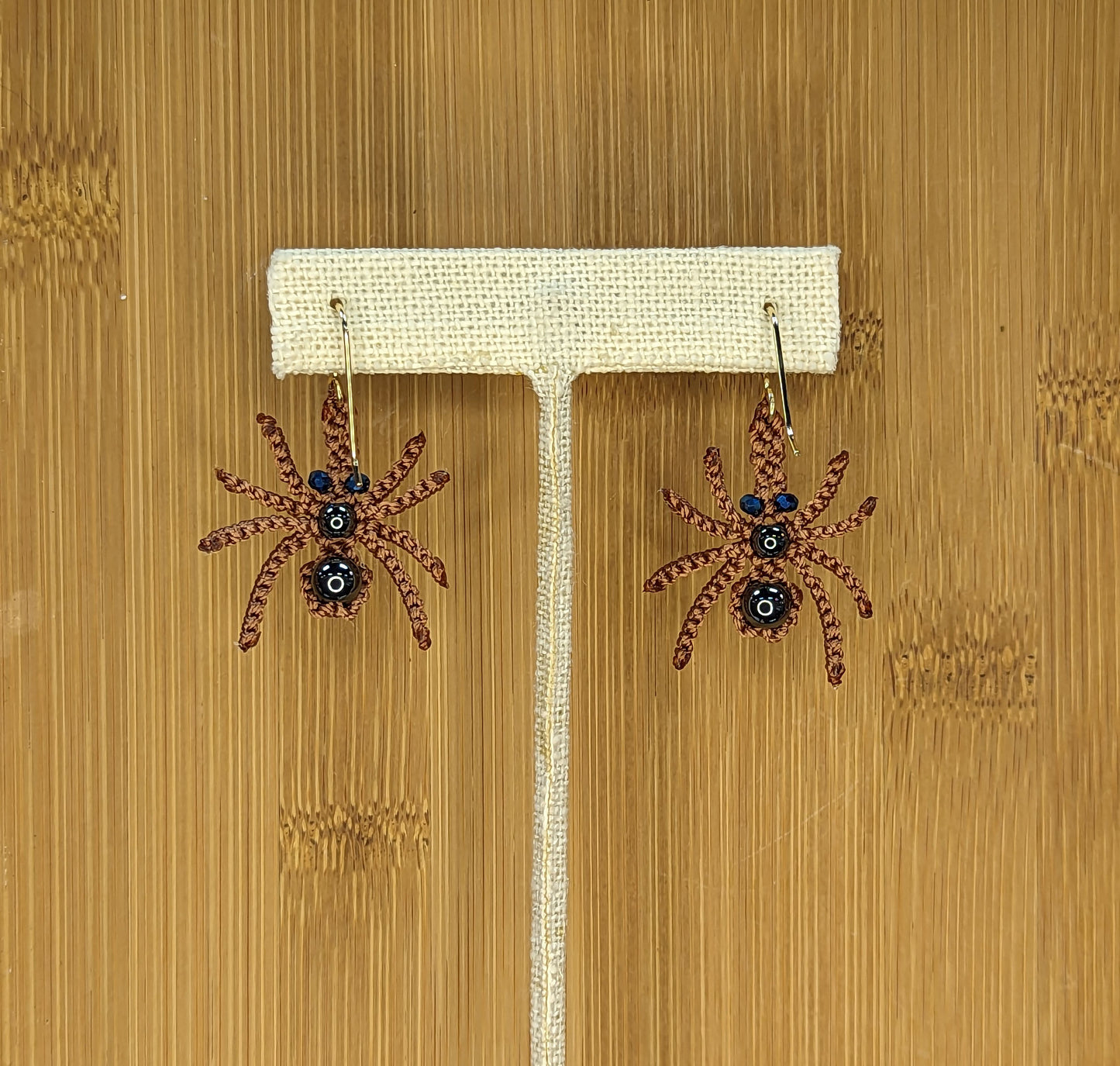 Brown Spider Earrings