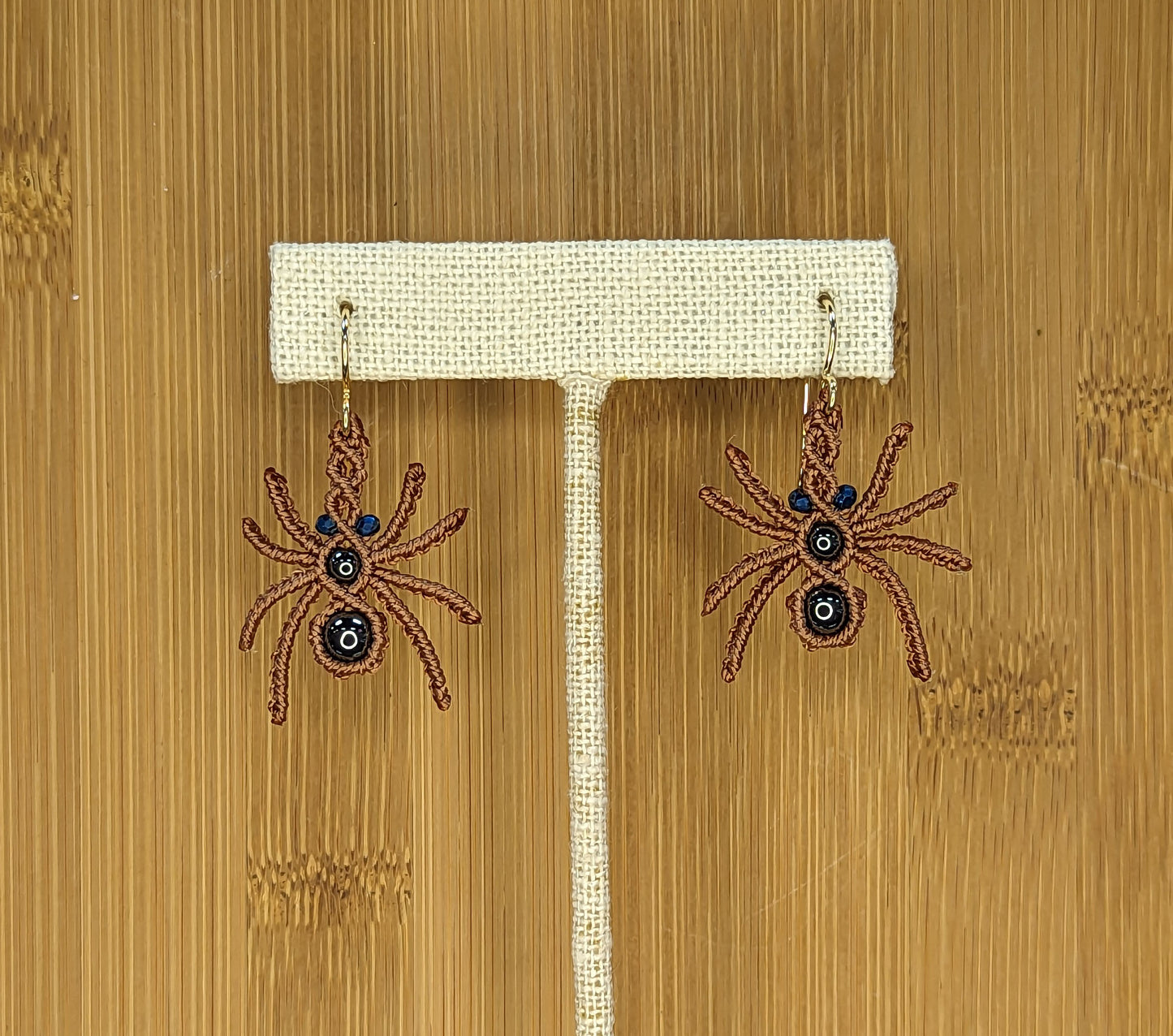 Brown Spider Earrings