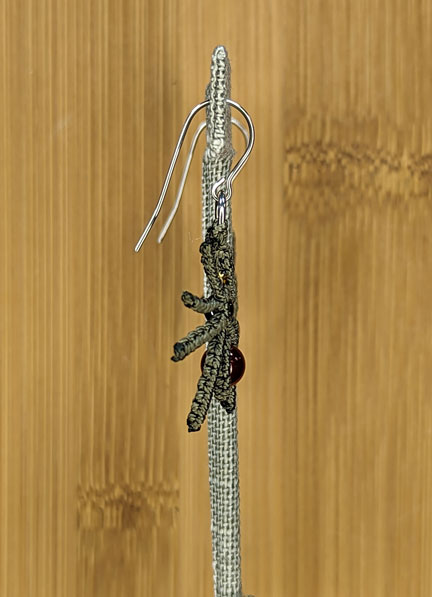 Dark Olive Spider Earrings