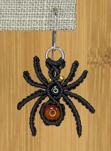 Black Spider Earrings Surgical Steel