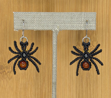 Black Spider Earrings Surgical Steel