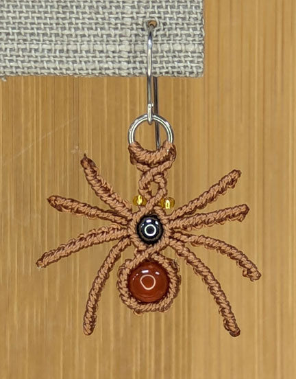 Brown Spider Earrings Surgical Steel