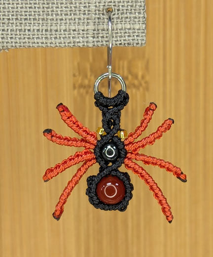 Black & Orange Spider Earrings Surgical Steel