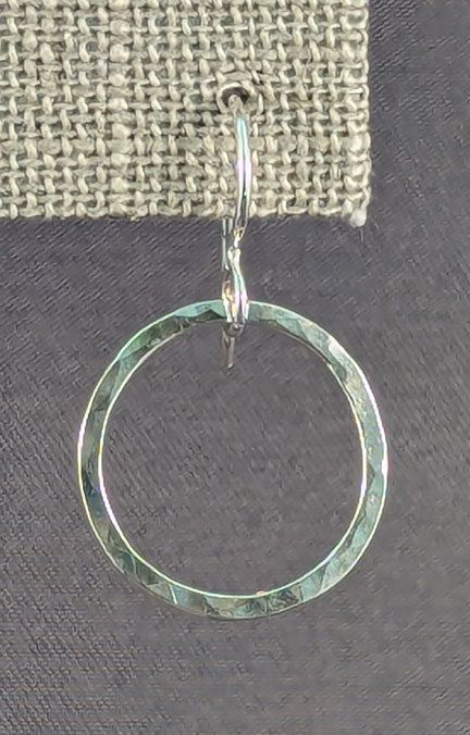 Silver Earrings: Planish Hammered Hoops