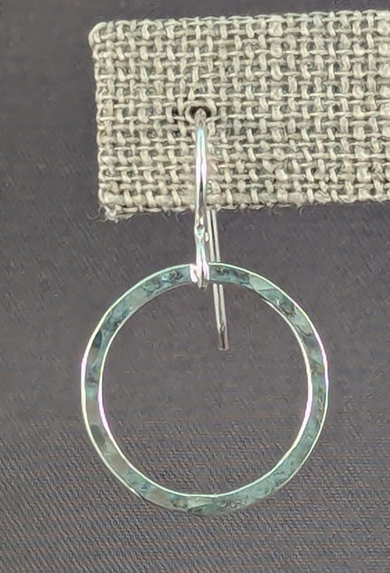Silver Earrings: Planish Hammered Hoops