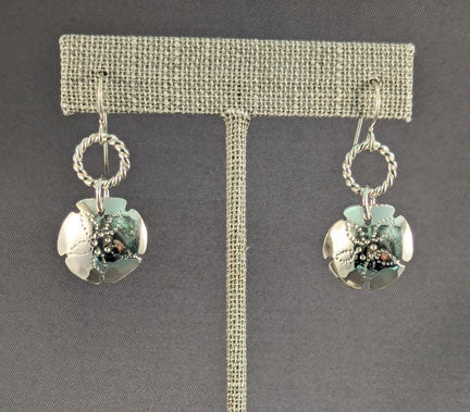 Sand Dollar Silver Earrings