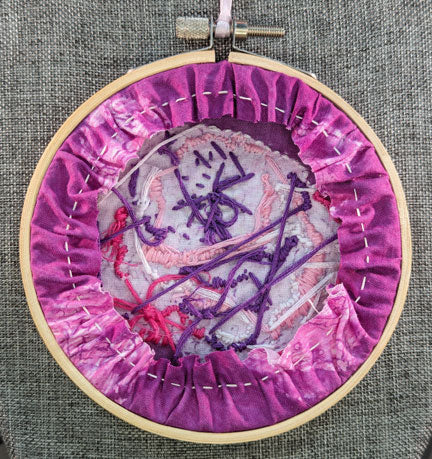 Embroidered Rose in a Bamboo Hoop