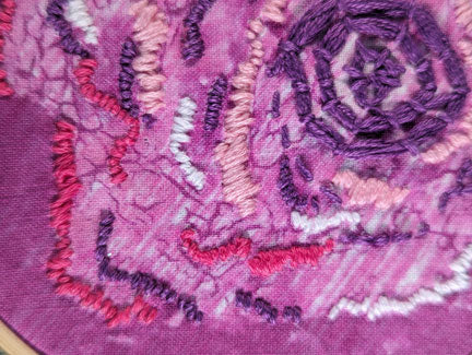 Embroidered Rose in a Bamboo Hoop
