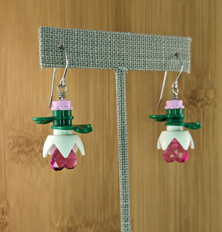 LEGO earrings: Heart Tulips