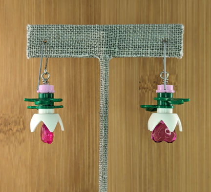 LEGO earrings: Heart Tulips
