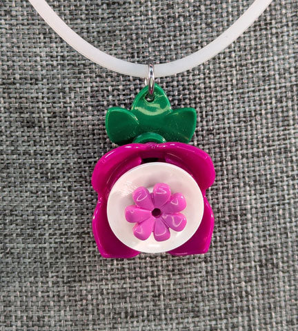 Fuchsia flower store necklace