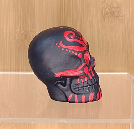 Painted Skull: black and red