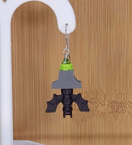 LEGO earrings: Hanging Bats