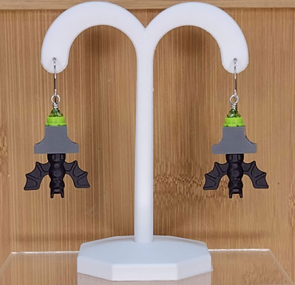 LEGO earrings: Hanging Bats