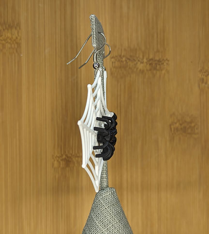 LEGO earrings: Spider on Web