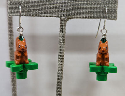 LEGO earrings: brown squirrels