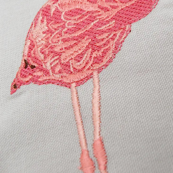 Embroidered Flamingo Cotton Napkins