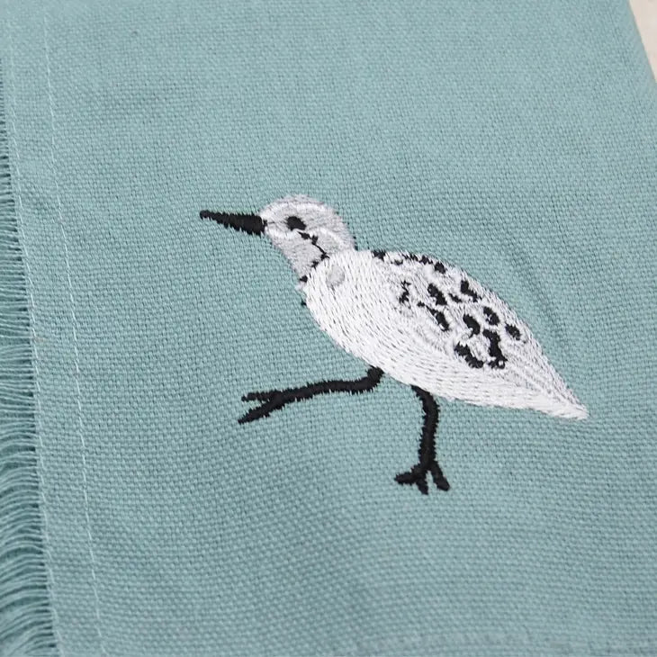 Embroidered Sandpiper Cotton Napkins