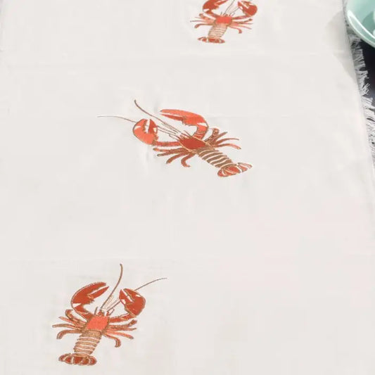 Embroidered Lobster Table Runner