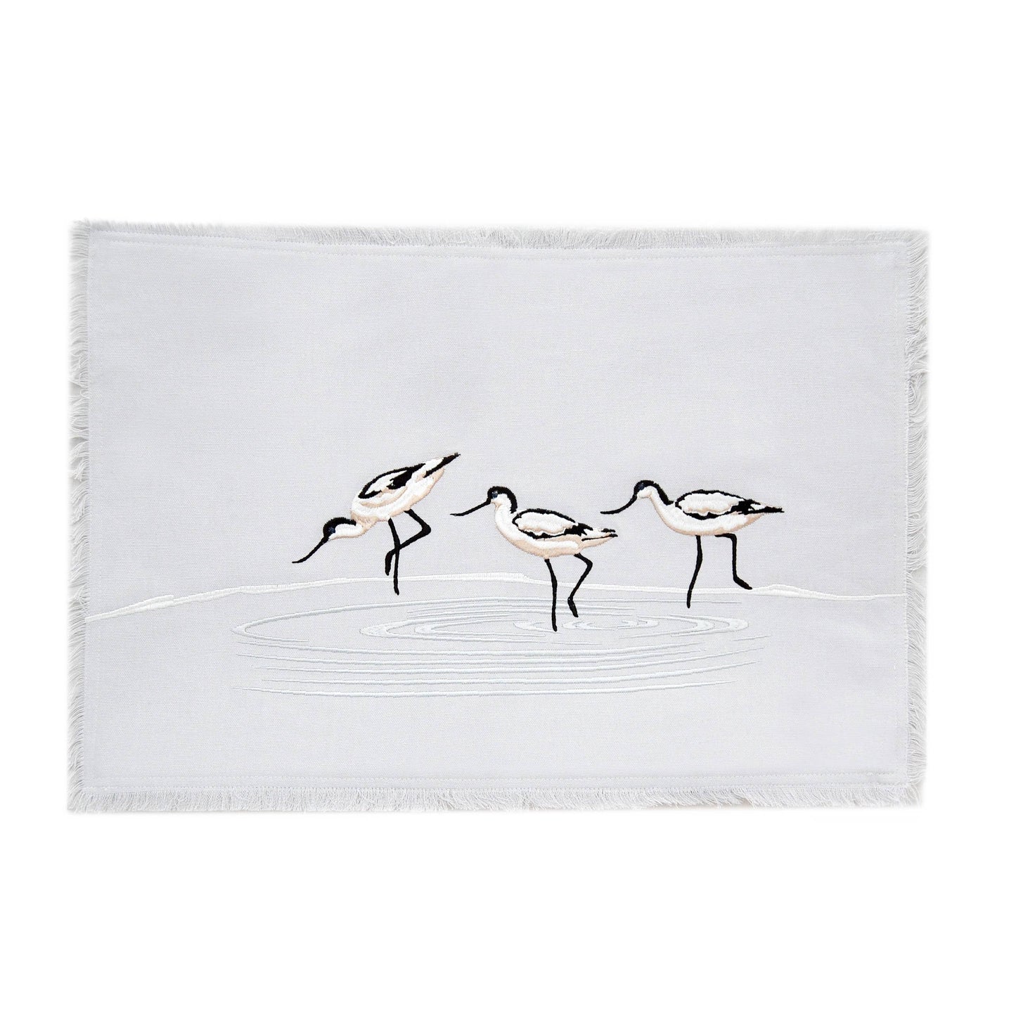 Embroidered Avocets Wading Placemat