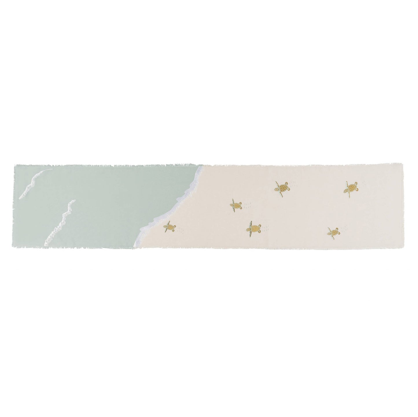 Embroidered Baby Sea Turtle Migration Table Runner