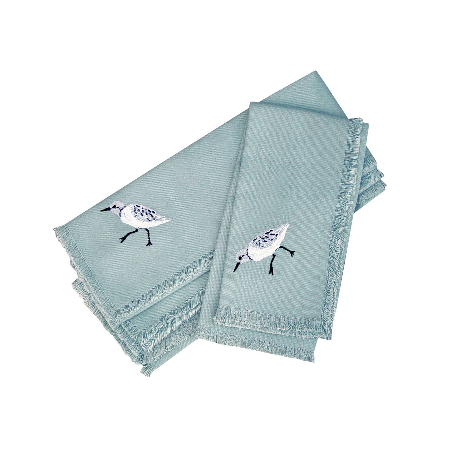 Embroidered Sandpiper Cotton Napkins