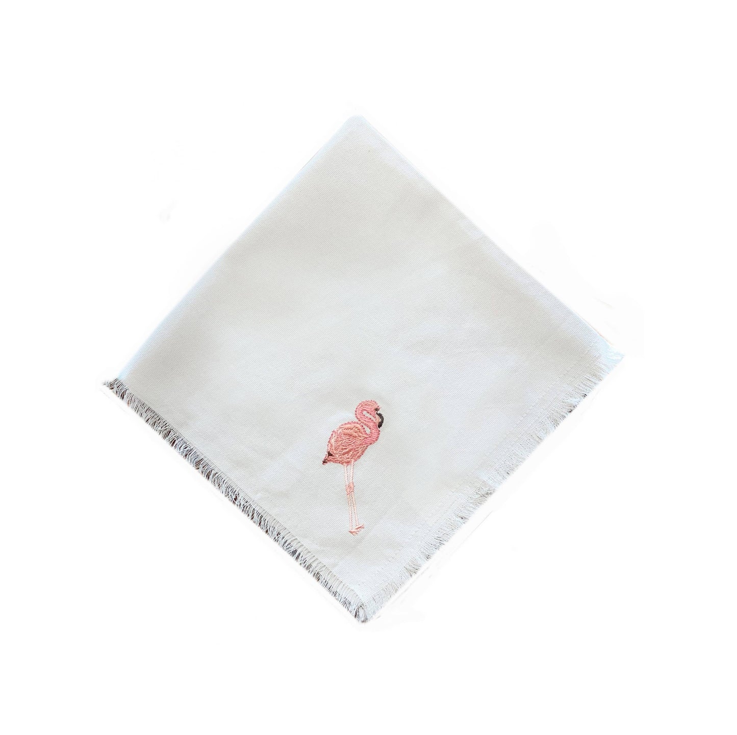 Embroidered Flamingo Cotton Napkins
