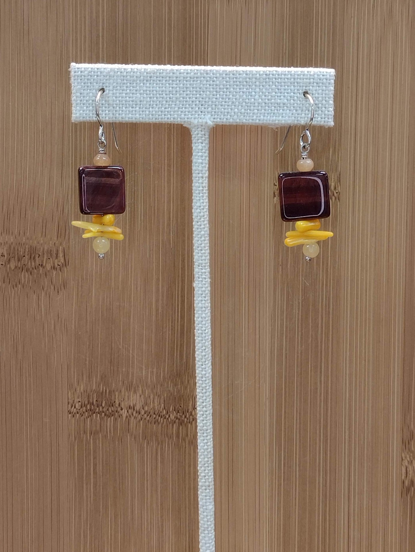 Red Tiger Eye Beaded Earring
