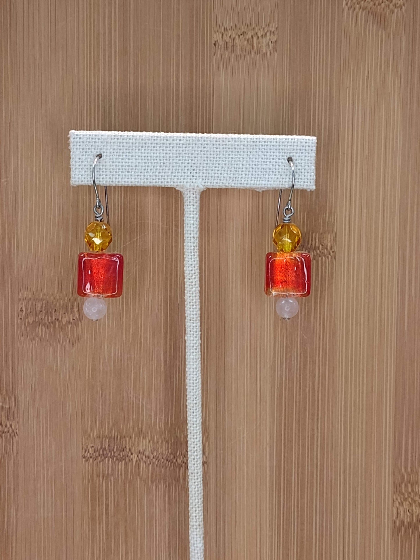 Dichroic Glass Beaded Earring