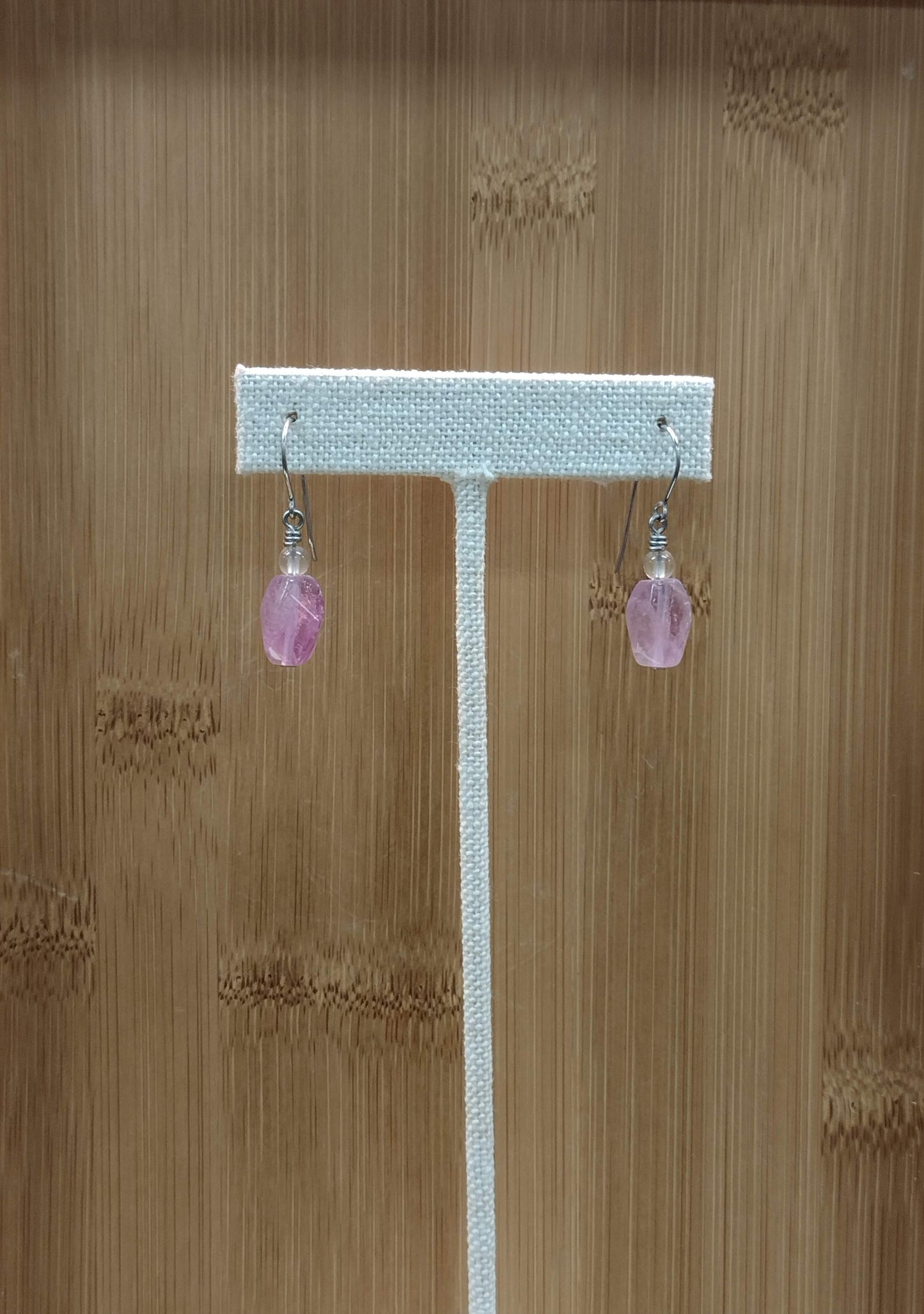 Purple Fluorite Beaded Earrings