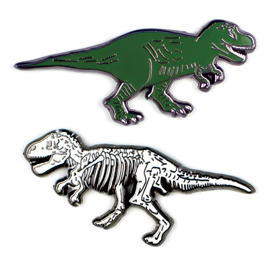 Enamel Pins: T. Rex Now and Then