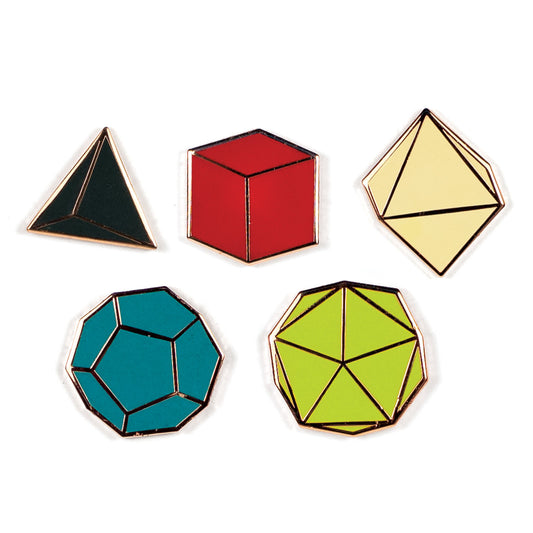 Enamel Pins: Platonic Solids