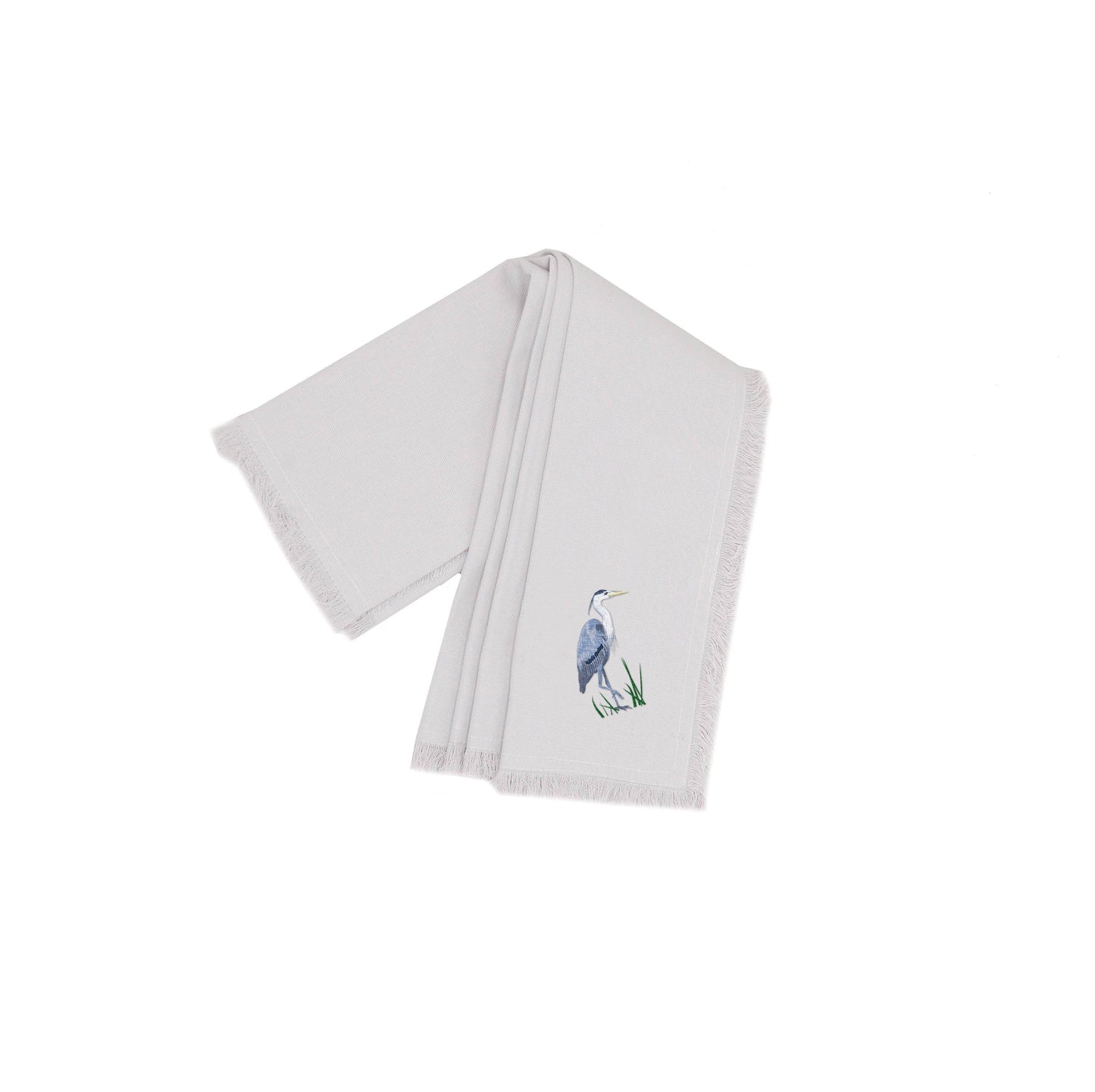 Coastal Embroidered Heron Napkins