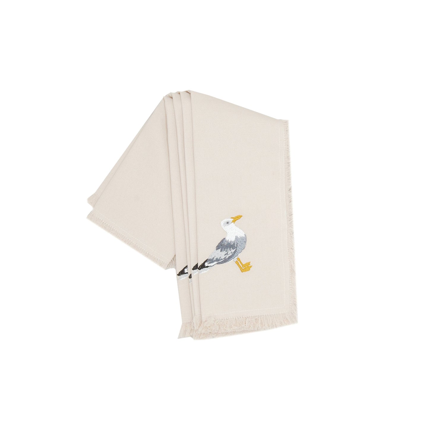 Coastal Embroidered Seagull Napkins