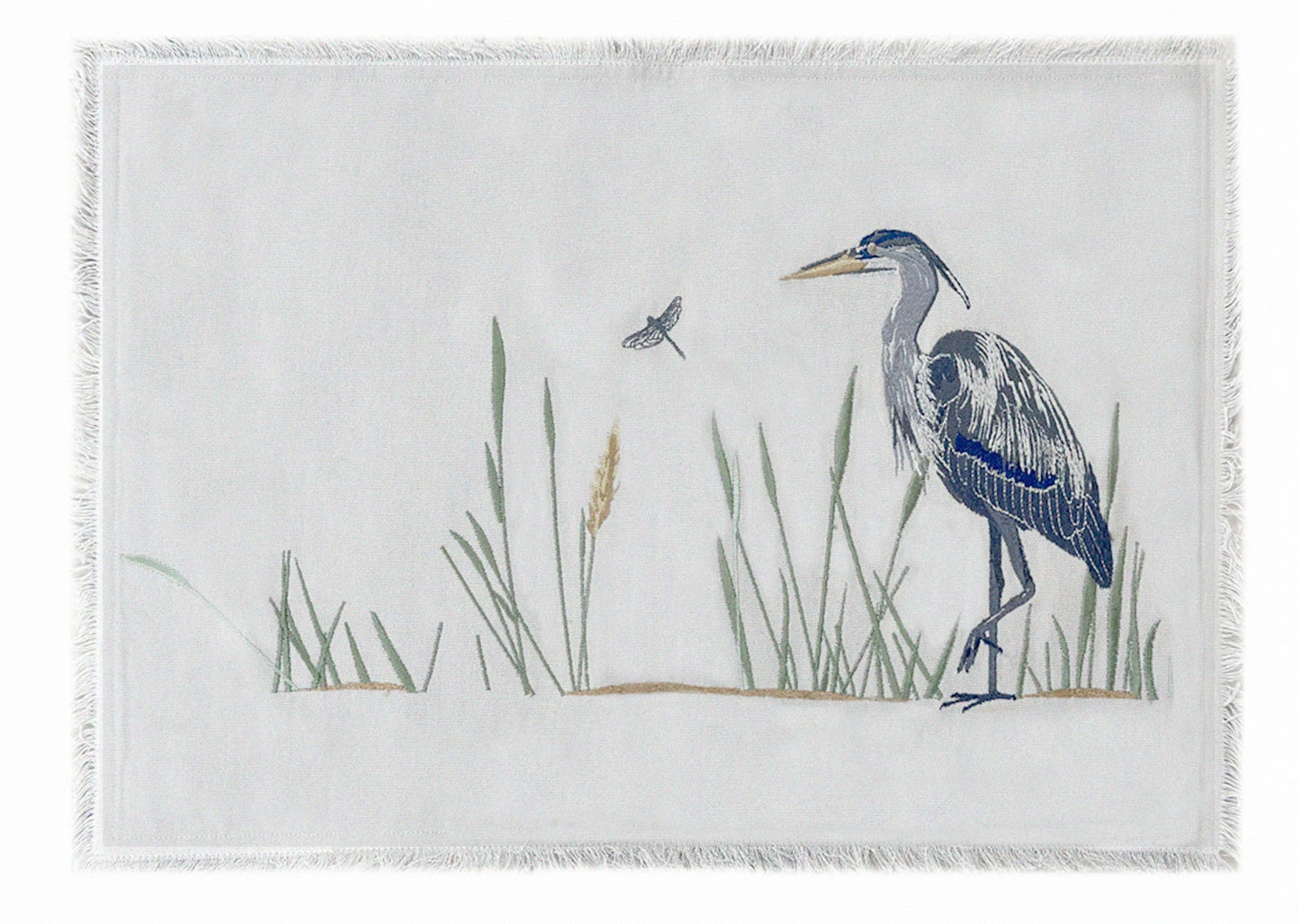 Blue Heron Placemat-Grey