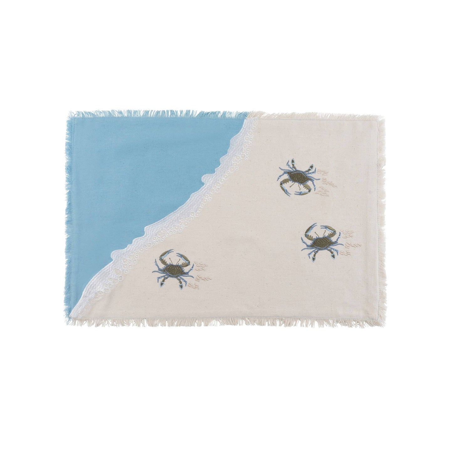 Embroidered Baby Crab and Beach Waves Placemat