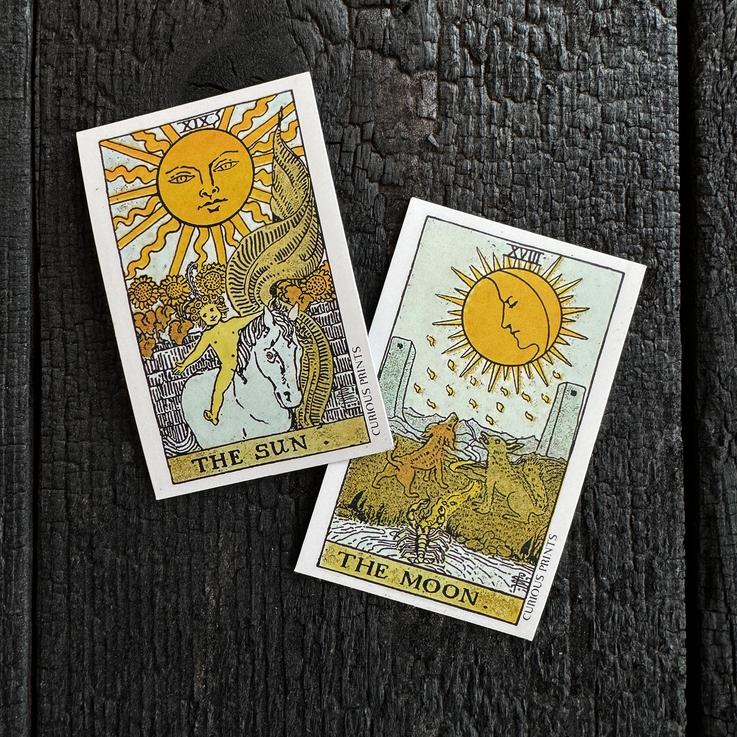 Vintage Sun Tarot Card Waterproof Sticker