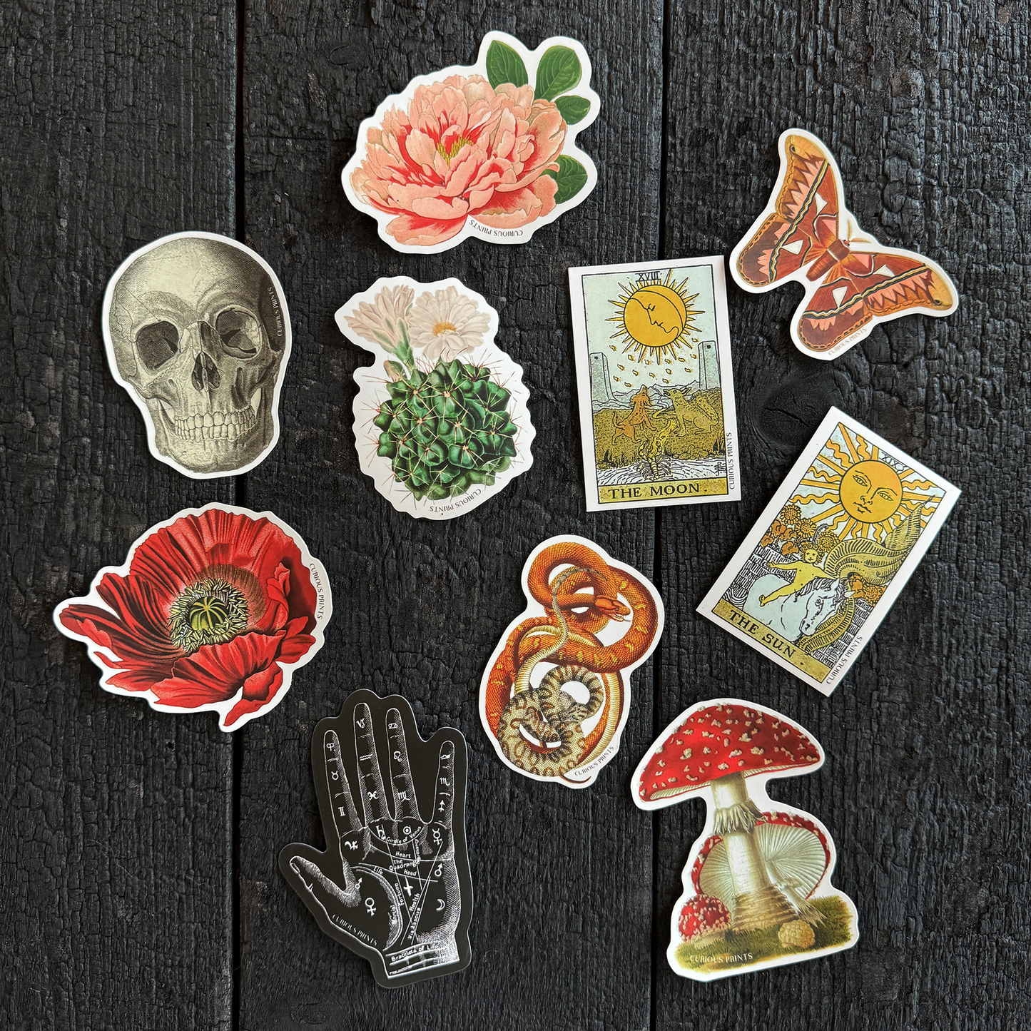 Vintage Sun Tarot Card Waterproof Sticker