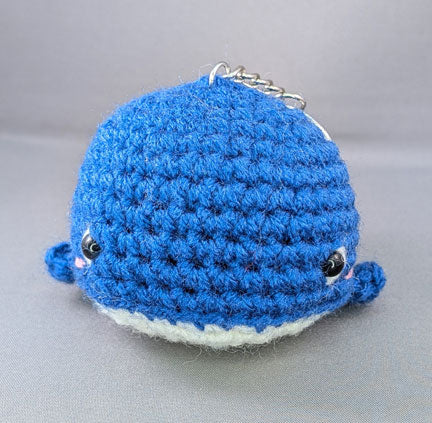 Crochet Blue Whale key-chain