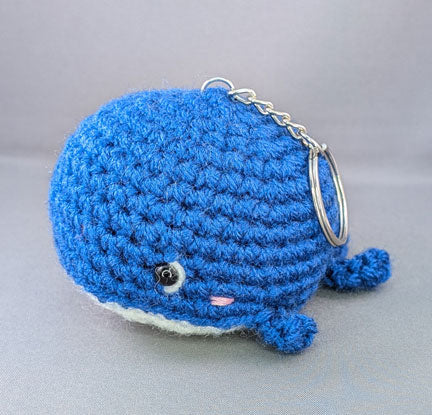 Crochet Blue Whale key-chain
