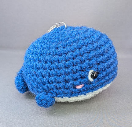 Crochet Blue Whale key-chain