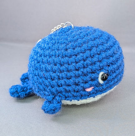 Crochet Blue Whale key-chain