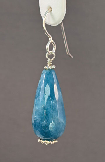 Angelite and Silver Beaded Earrings