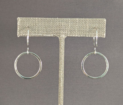 Silver Earrings: Chisel Hammered Hoops