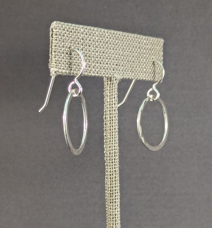 Silver Earrings: Planish Hammered Hoops