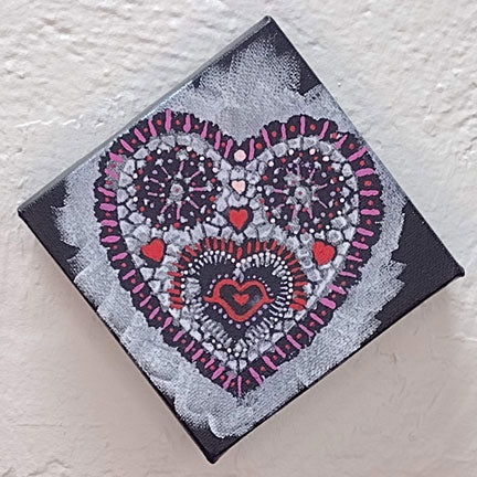 Heart Doily Print Painting 1